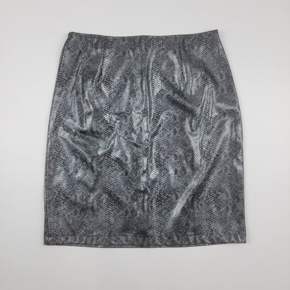 Vintage Y2K Club Kids Metallic Snake Print Moto Jacket & Skirt Set Silver Black - Picture 9 of 16